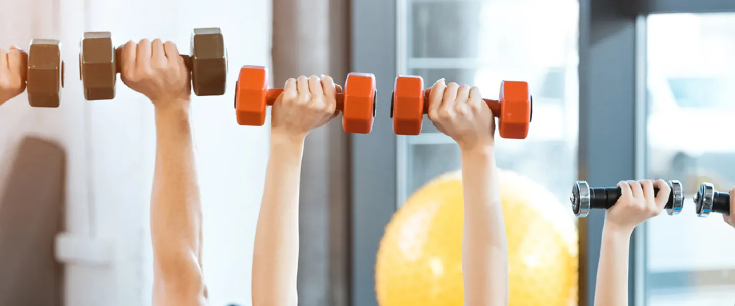 family working out together