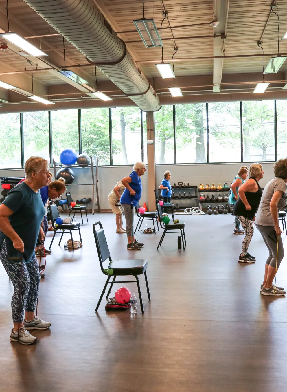 indoor group exercise class