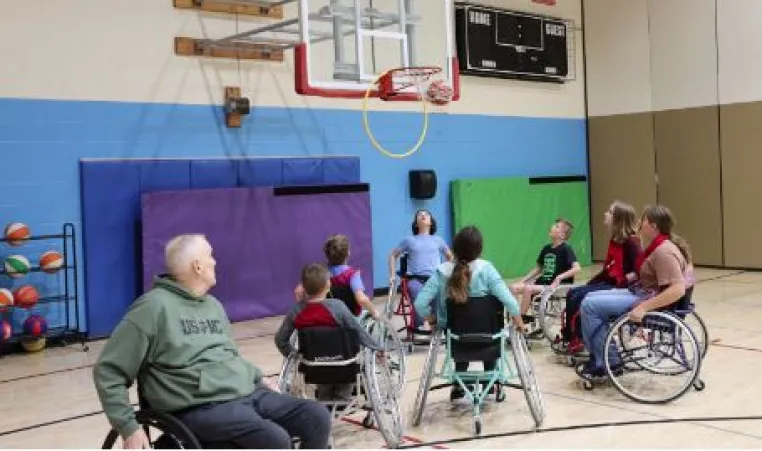 veterans try wheelchair basketball