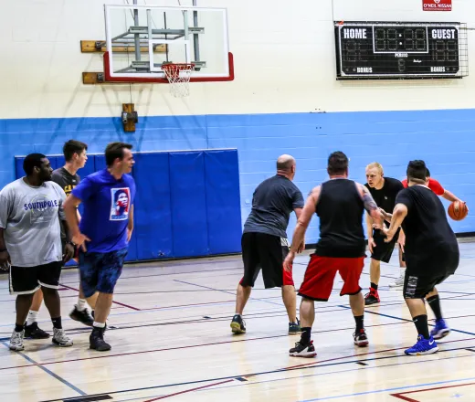 men playing basketball