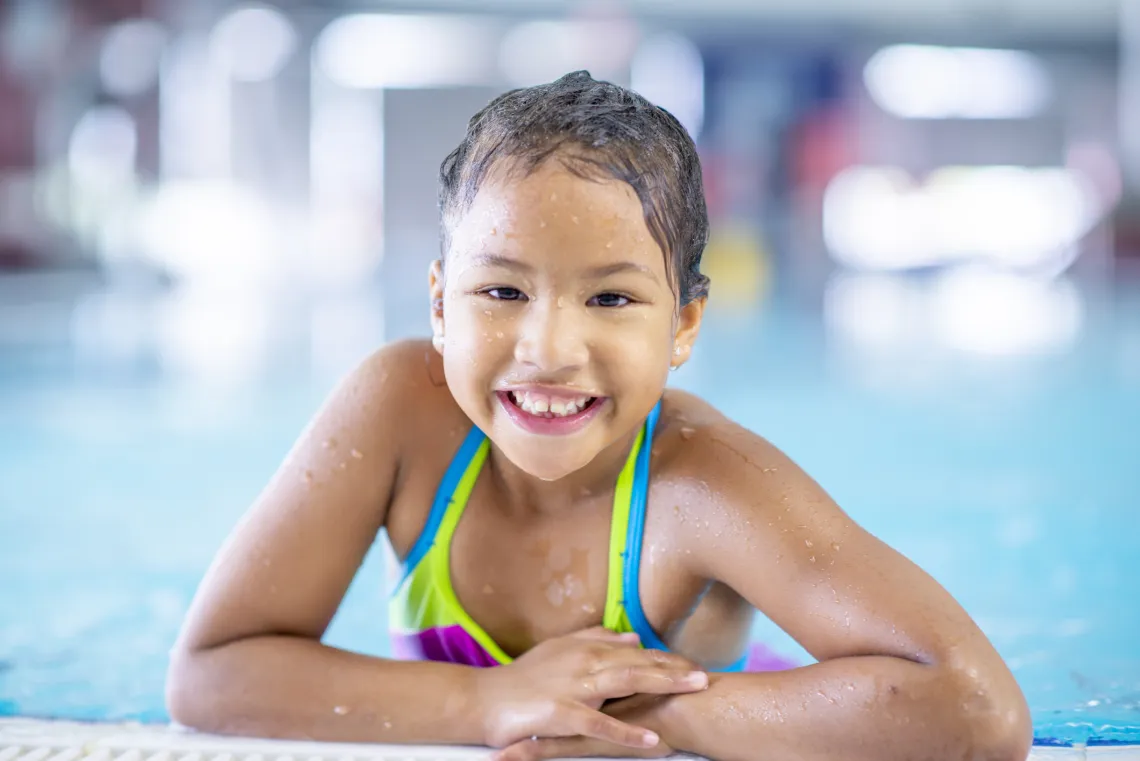 girl in swimming pool