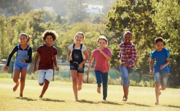 camp kids running