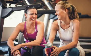 fitness center women talking